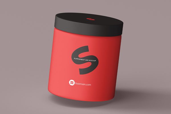保健品膳食补充剂圆筒罐包装样机mockup