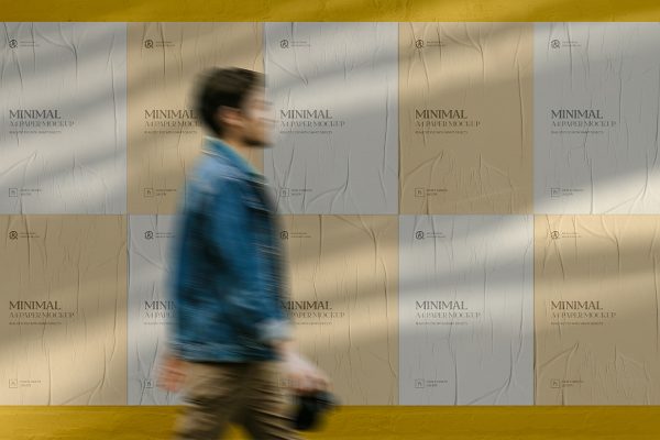 街道皱纹海报展示样机mockup