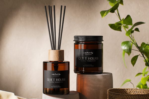 带场景的无火藤条香薰样机mockup4组