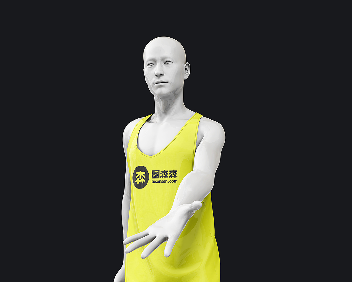 人体模特上的运动背心样机mockup插图