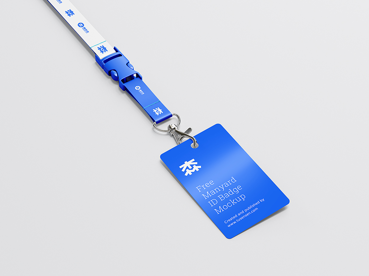 优雅的工牌工作证胸牌样机mockup3组插图