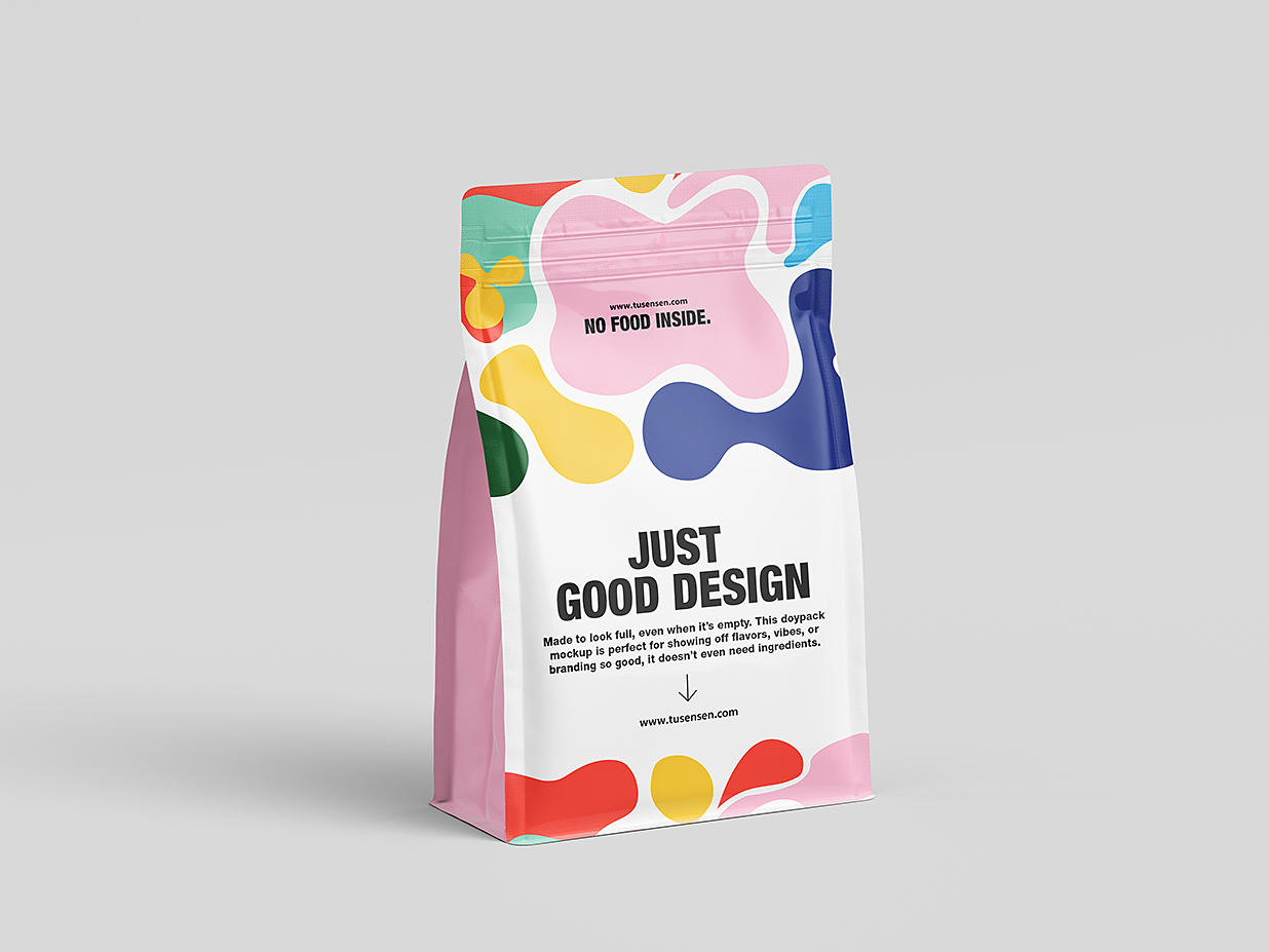 极简的自立袋自封袋咖啡袋食品包装袋样机mockup2组插图
