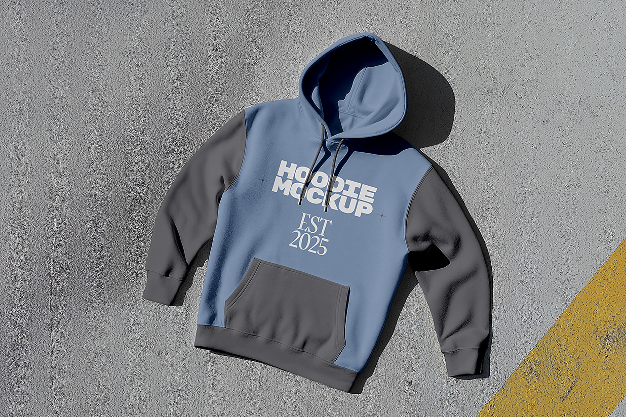 放在地上的连帽衫卫衣样机mockup插图 放在地上的连帽衫卫衣样机mockup插图
