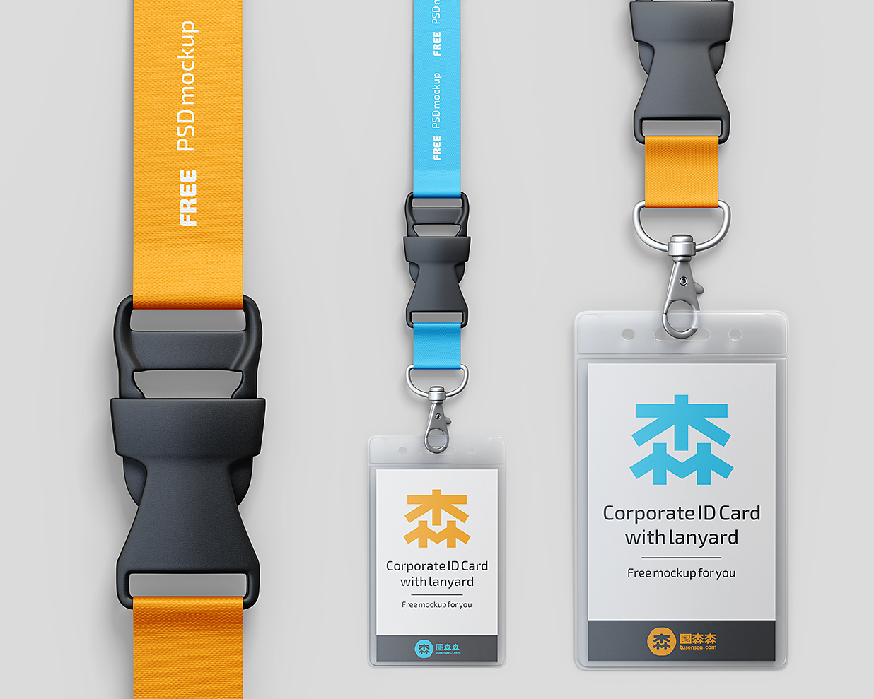 公司工牌工作证胸牌样机mockup2组插图