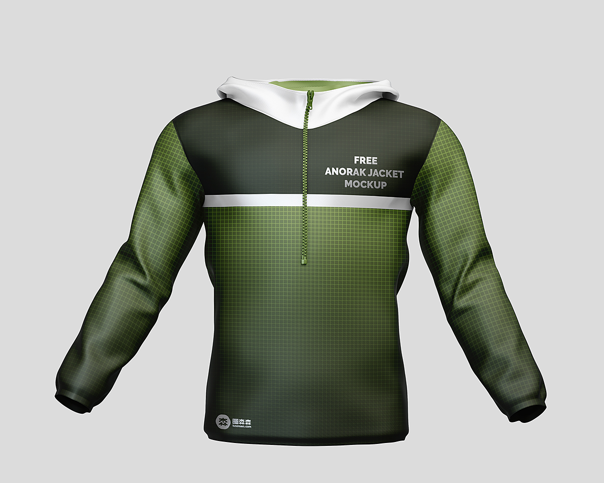 带拉链的连帽衫卫衣样机mockup2组插图