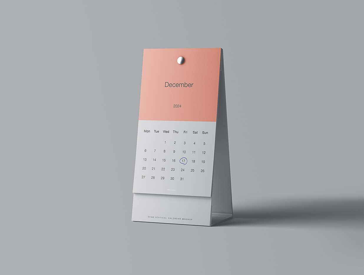 竖版A字形日历台历样机mockup7组插图