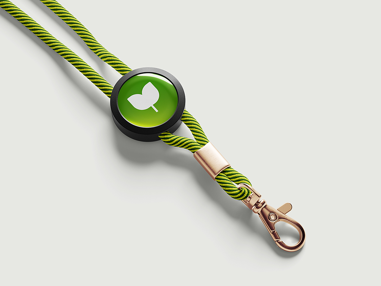精致的手机工作牌挂绳样机mockup4组插图