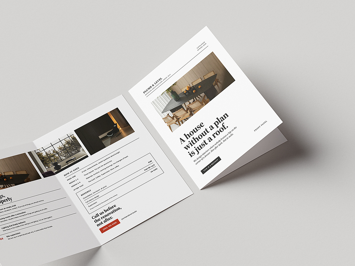 折页双折页样机mockup5组插图
