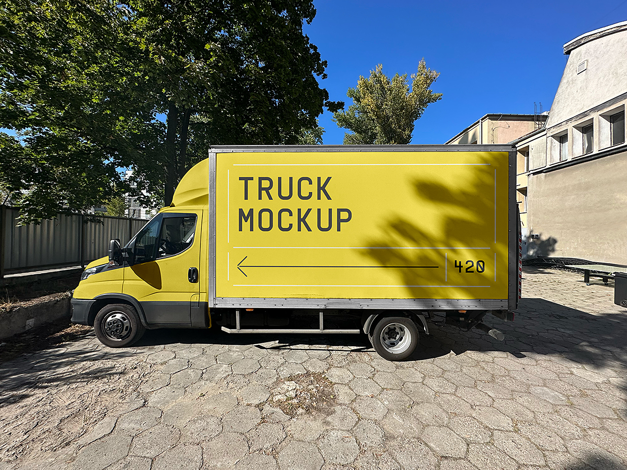 箱式货车卡车样机mockup插图 箱式货车卡车样机mockup插图