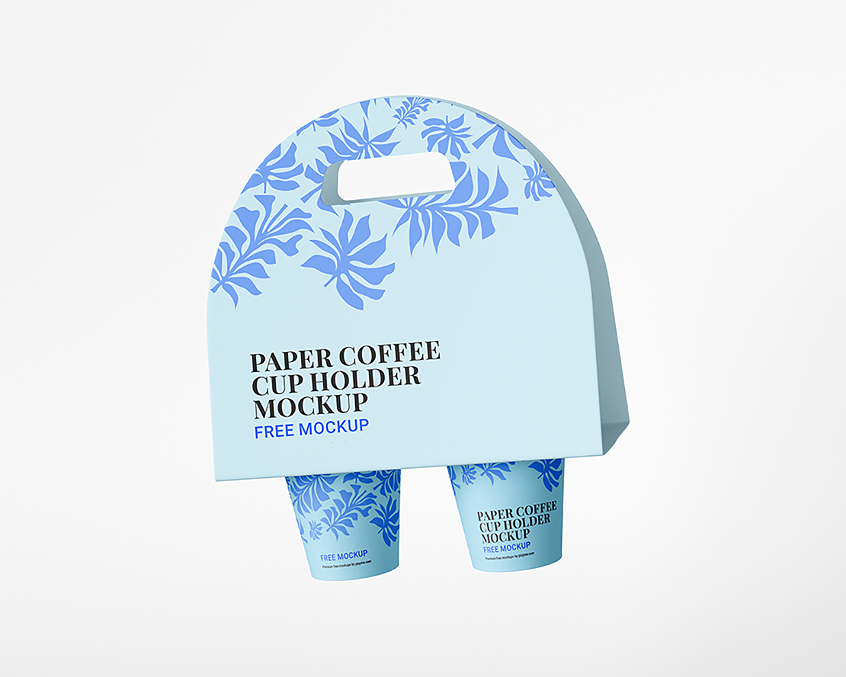 带手提杯托的咖啡杯奶茶杯样机mockup插图