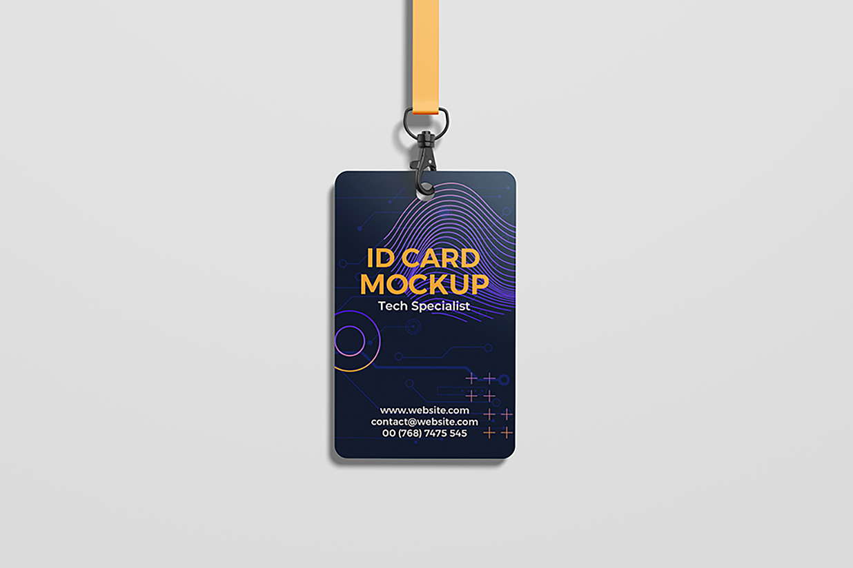 竖版工牌工作证胸牌样机mockup6组插图