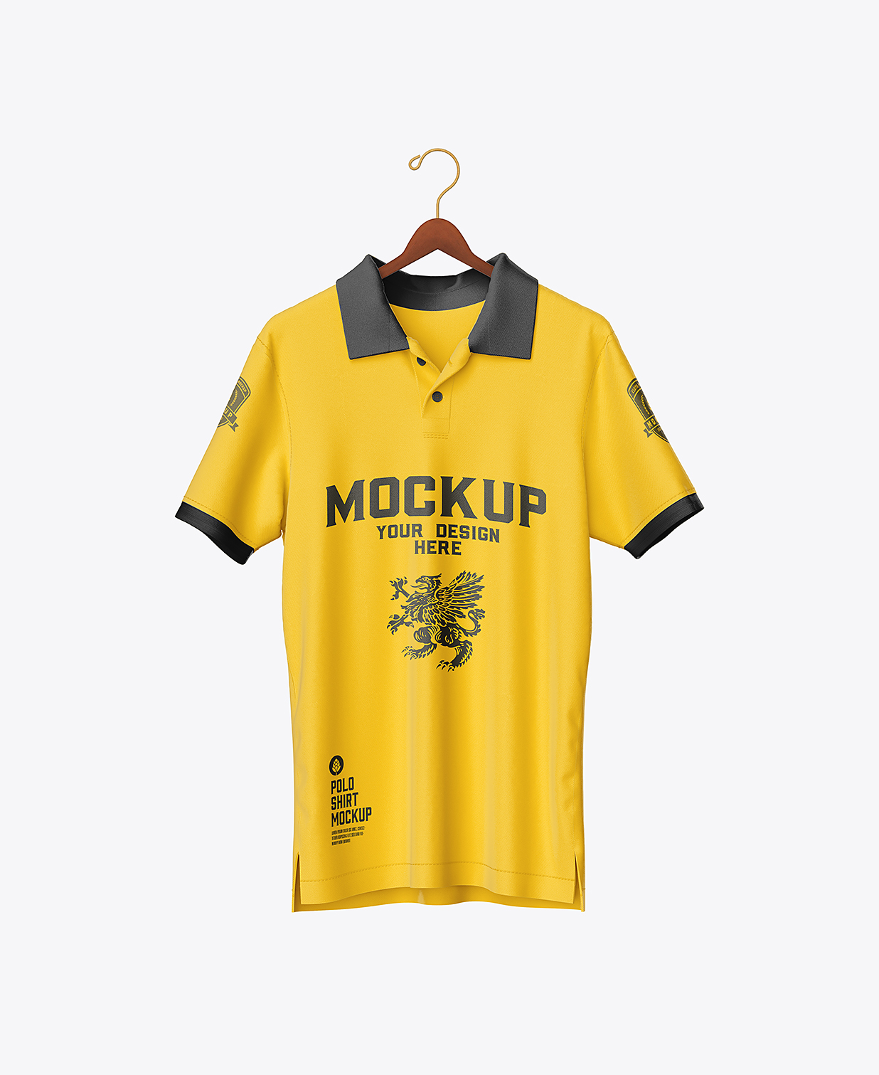 带衣架的短袖Polo衫样机mockup插图 带衣架的短袖Polo衫样机mockup插图