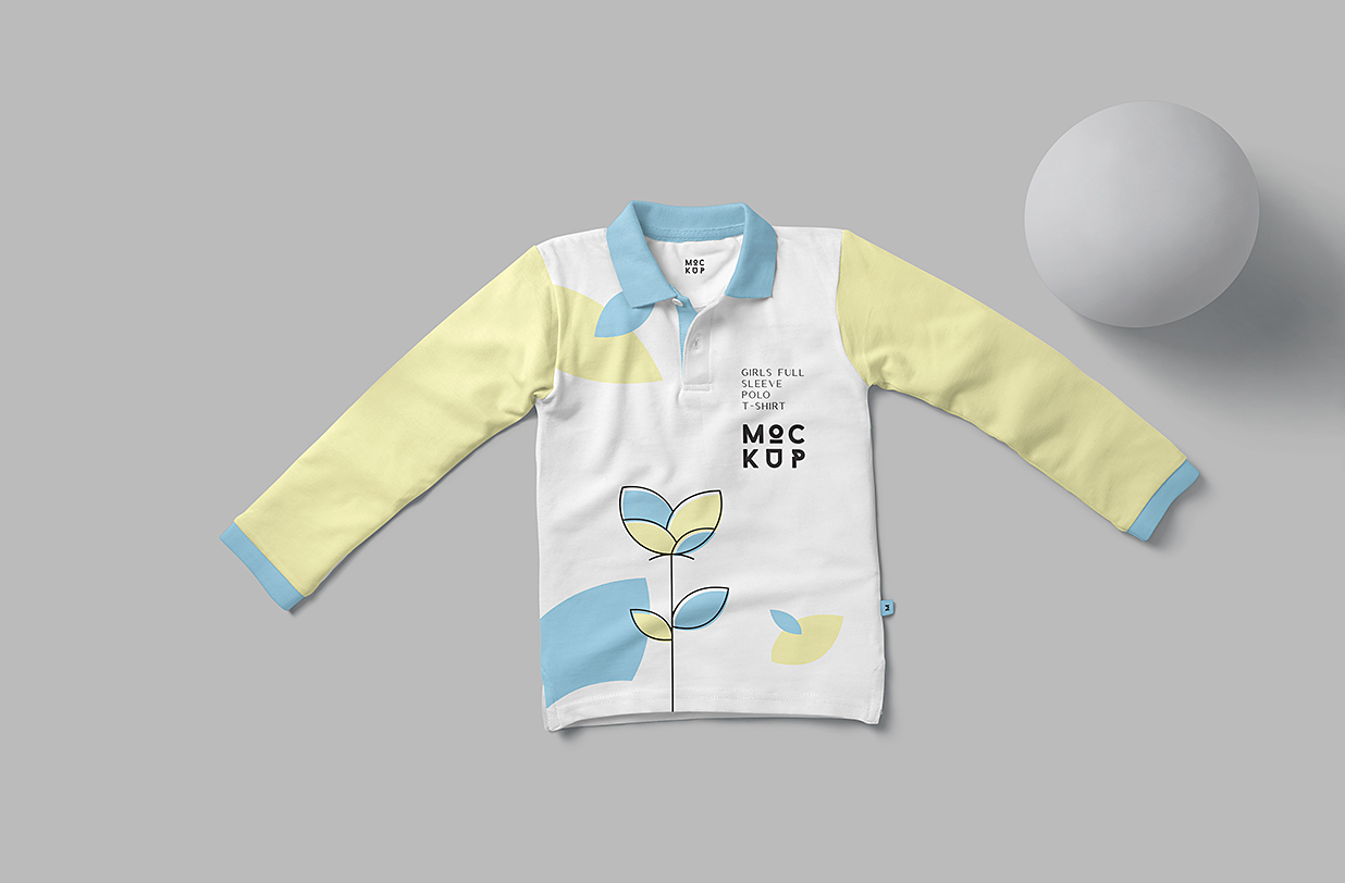长袖马球衫polo衫服装样机mockup4组插图