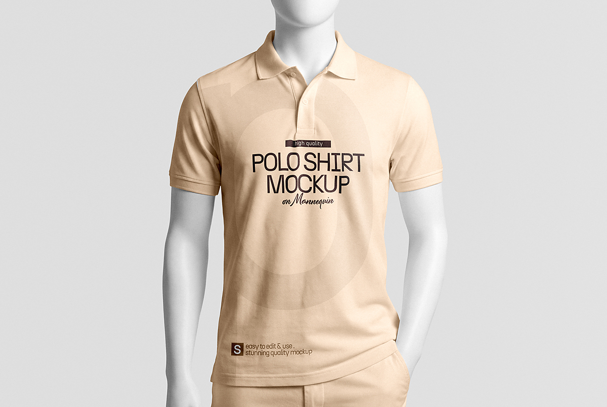 带人体模特的Polo衫样机mockup插图