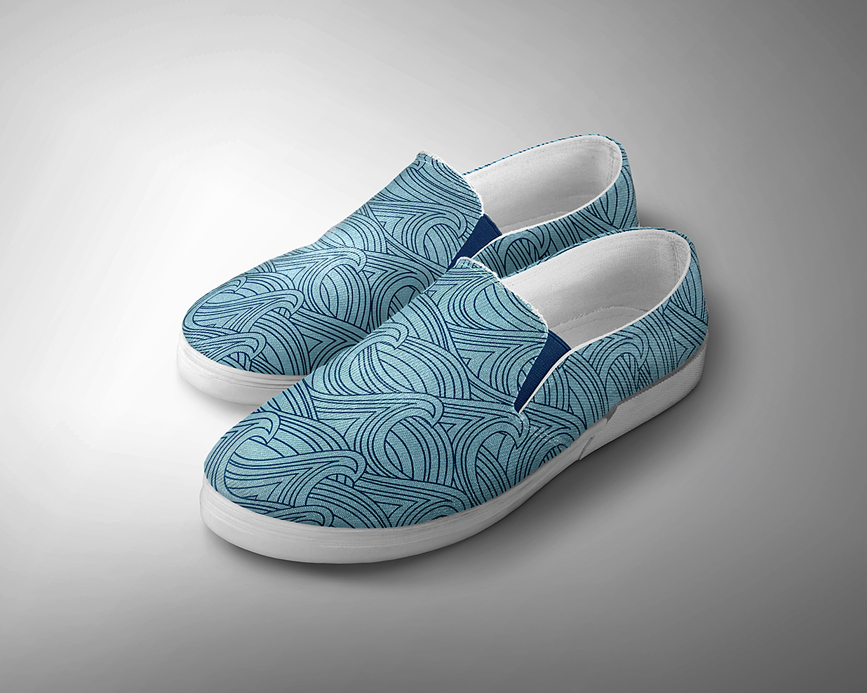 可拆卸式低帮套脚帆布鞋鞋子样机mockup2组插图