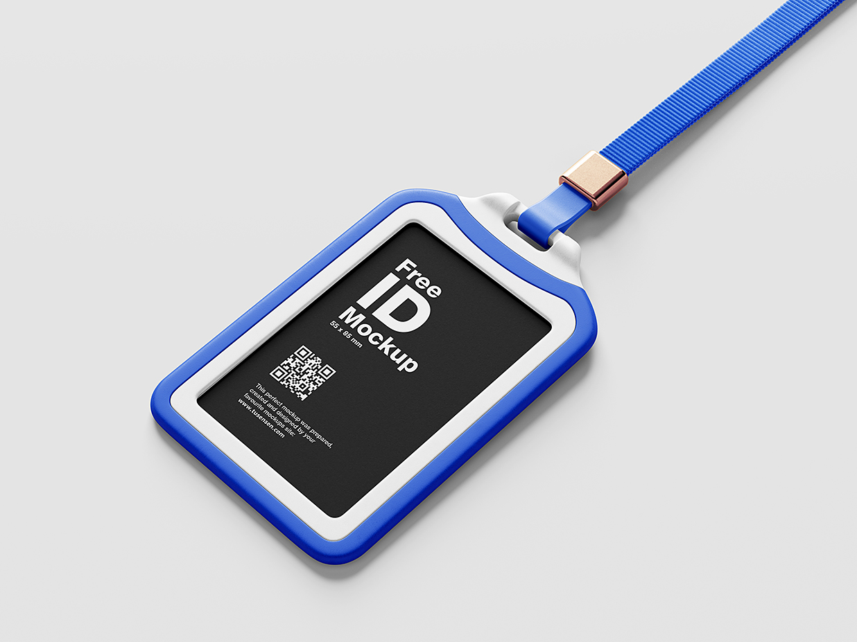 高质感竖版工牌工作证胸牌样机mockup4组插图