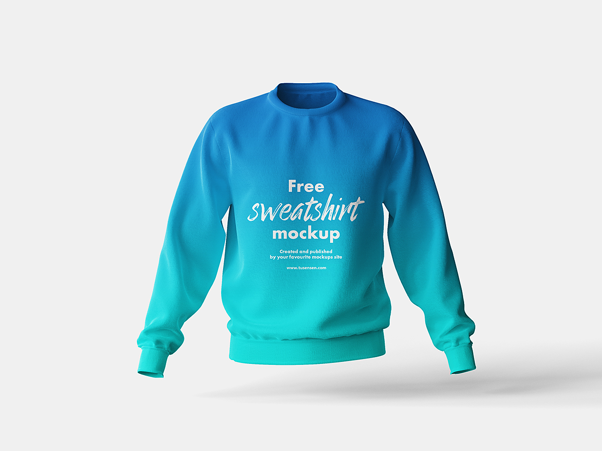 圆领长袖卫衣运动衫样机mockup2组插图