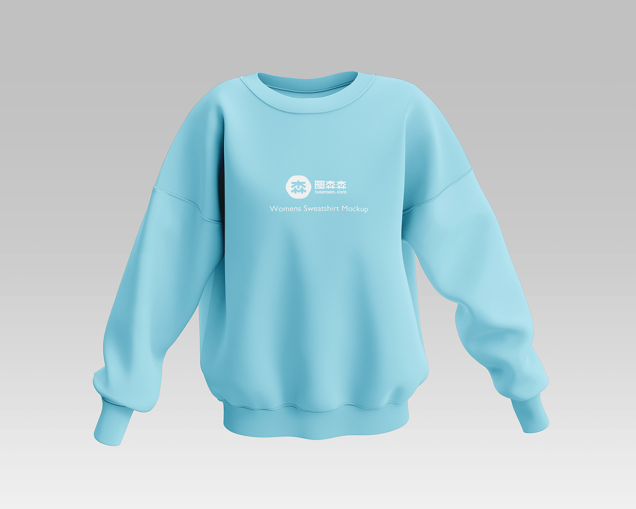 精致的圆领长袖卫衣运动衫样机mockup3组插图