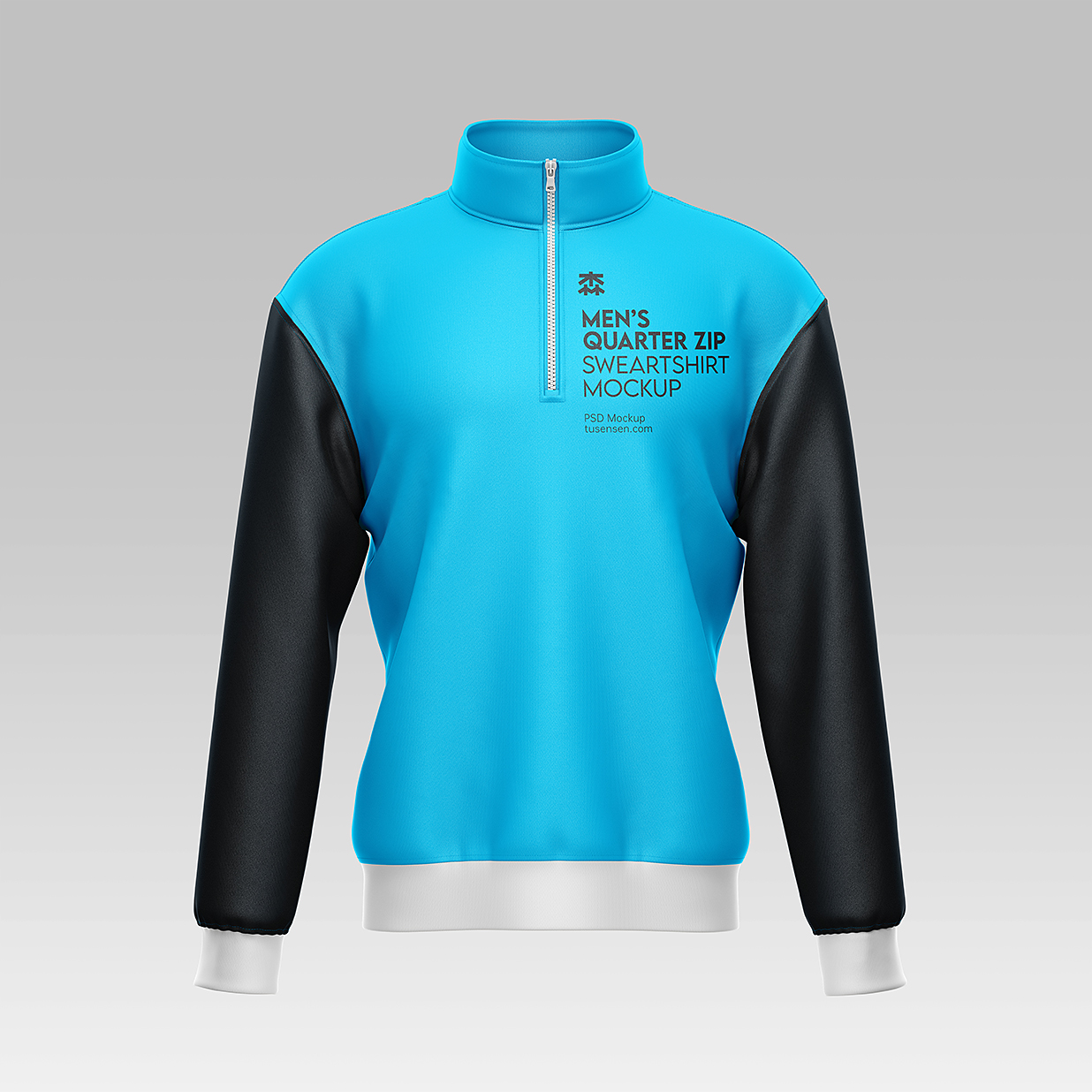 半拉链运动卫衣样机mockup3组插图