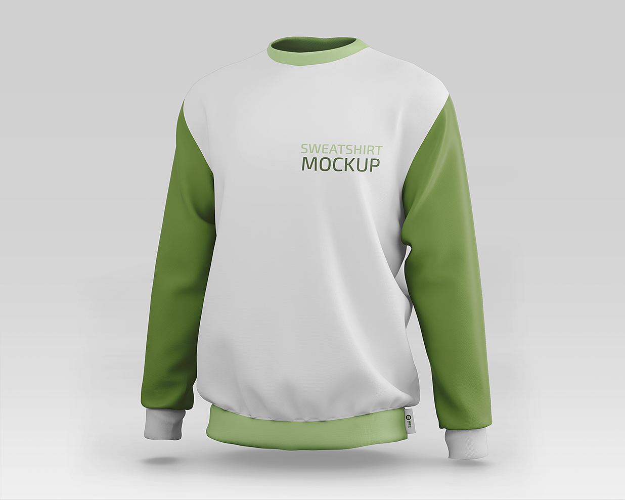 精致的圆领长袖卫衣运动衫样机mockup2组插图