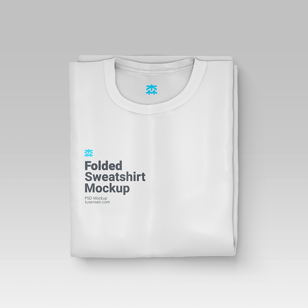 折叠的圆领卫衣样机mockup3组插图