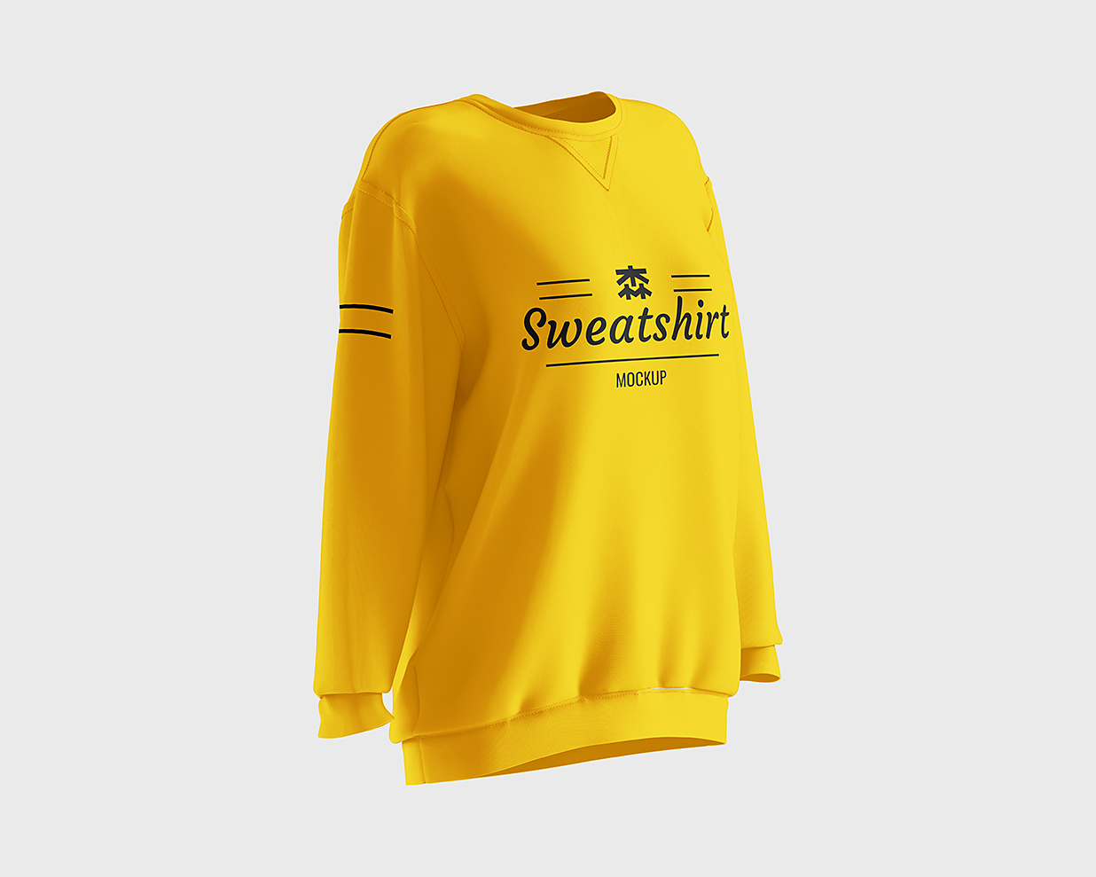 优雅的圆领卫衣样机mockup3组插图
