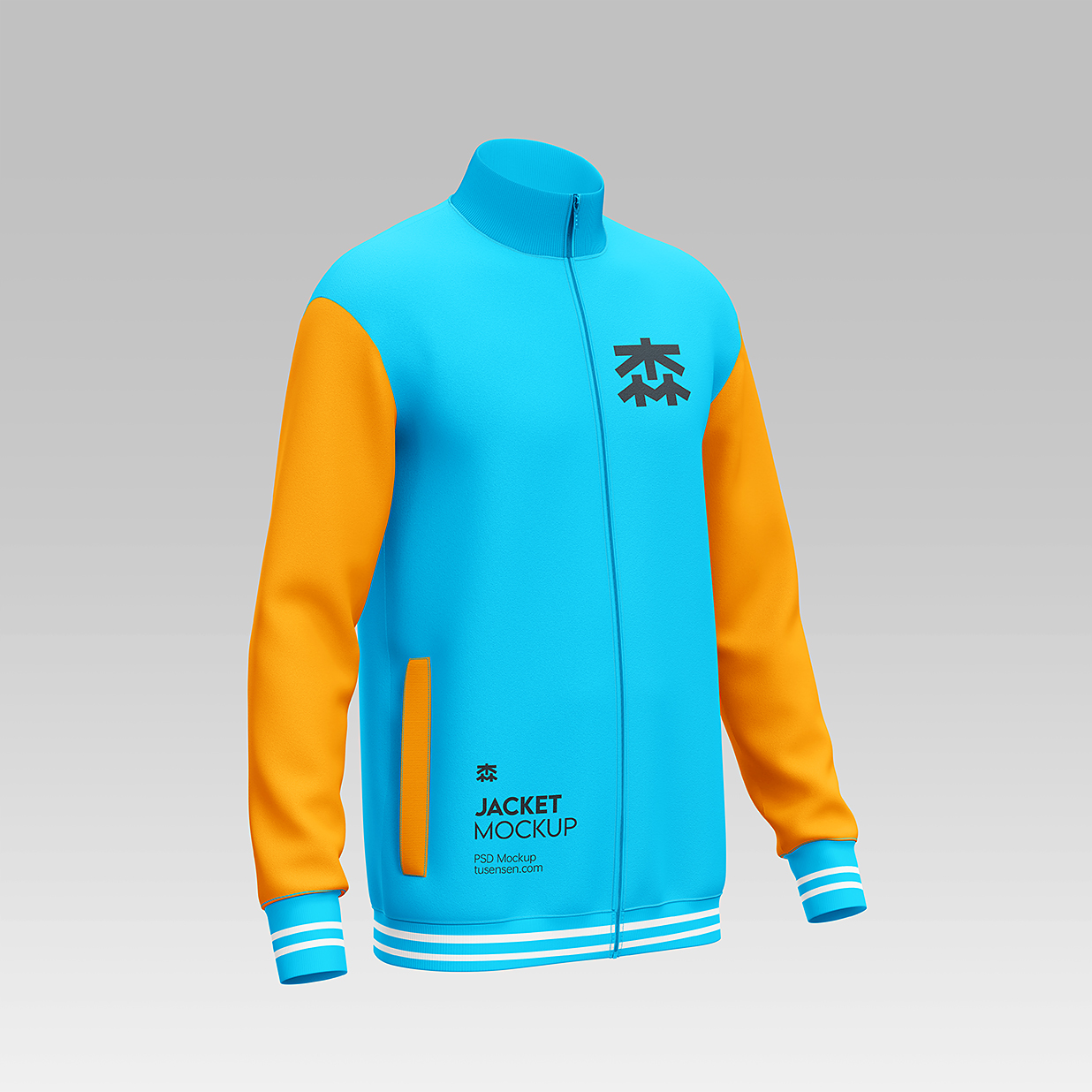 带拉链的外套样机mockup3组插图1