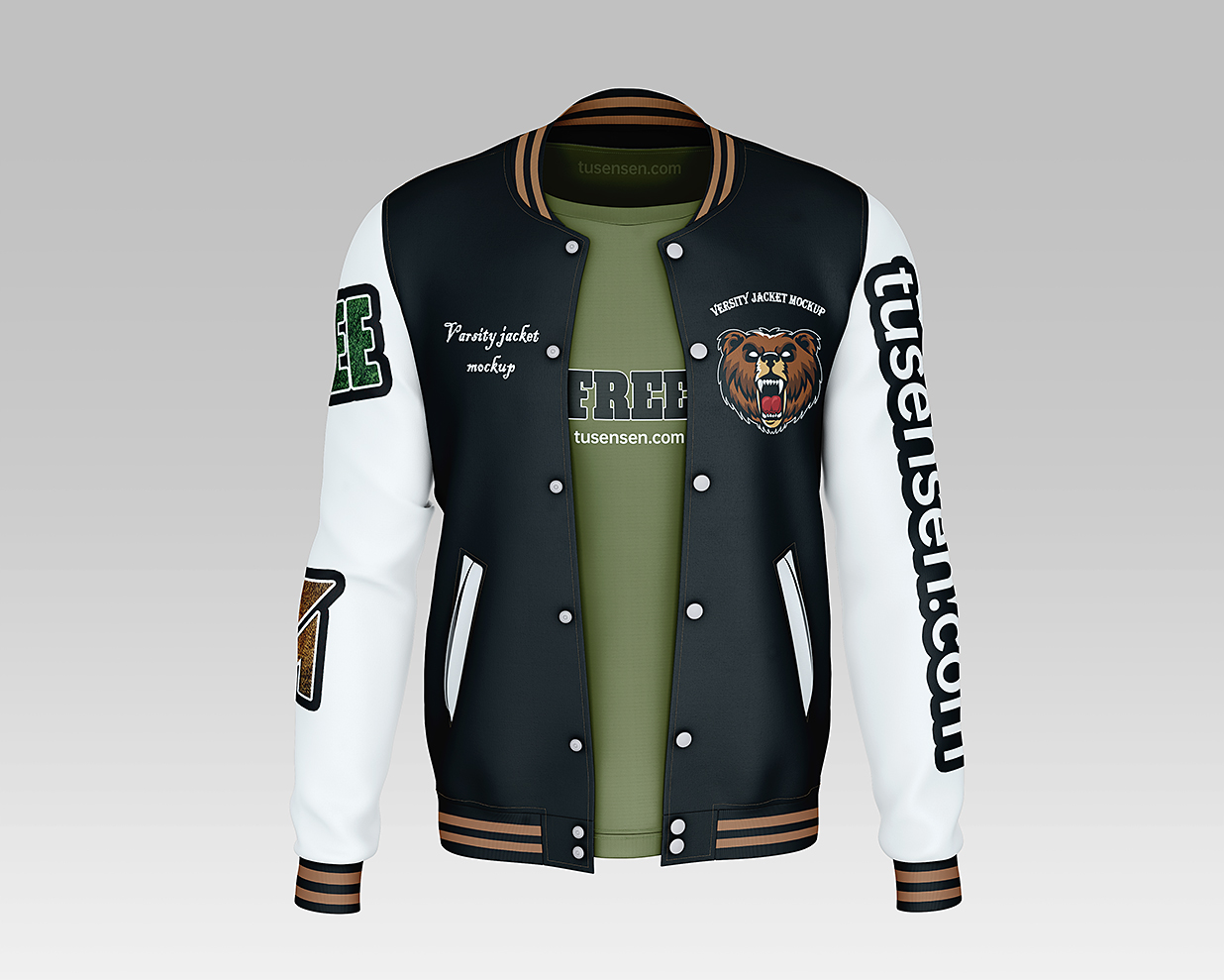 棒球服夹克外套样机mockup3组插图1