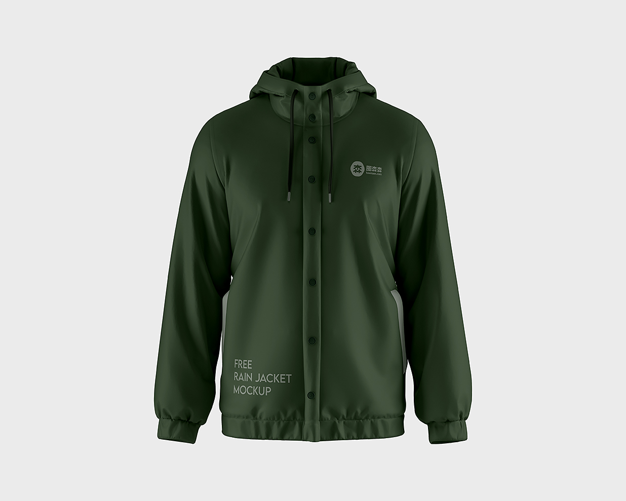 连帽雨衣夹克外套样机mockup3组插图1