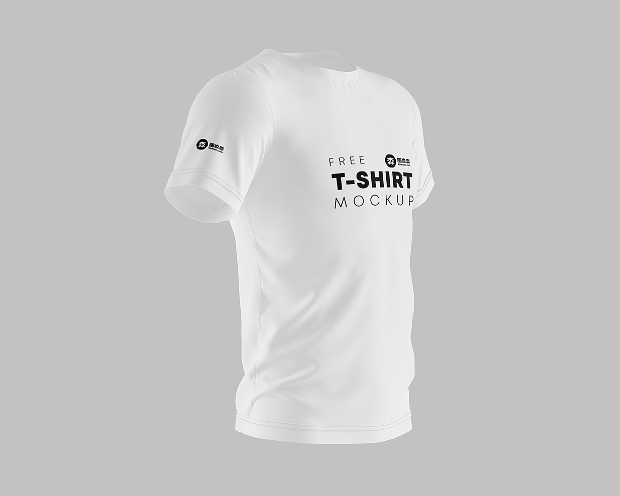 简约短袖T恤样机mockup3组插图1