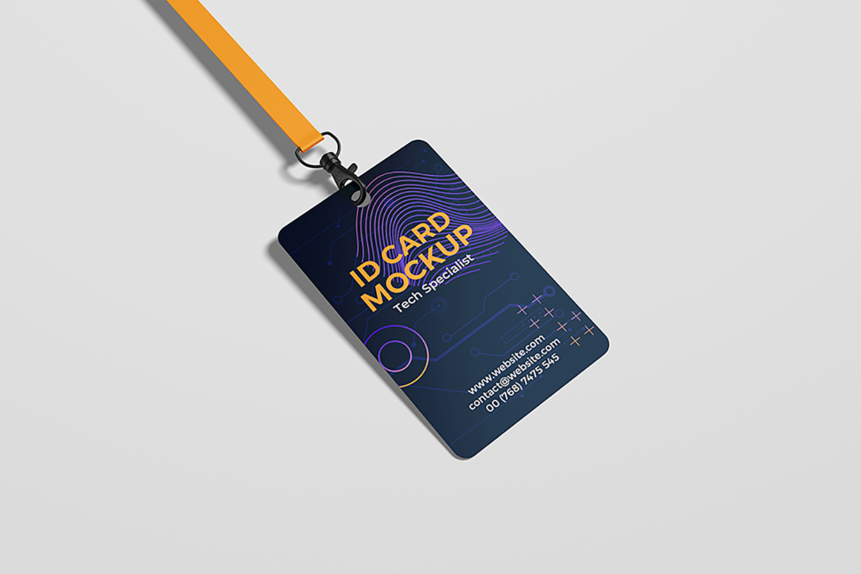 竖版工牌工作证胸牌样机mockup6组插图1
