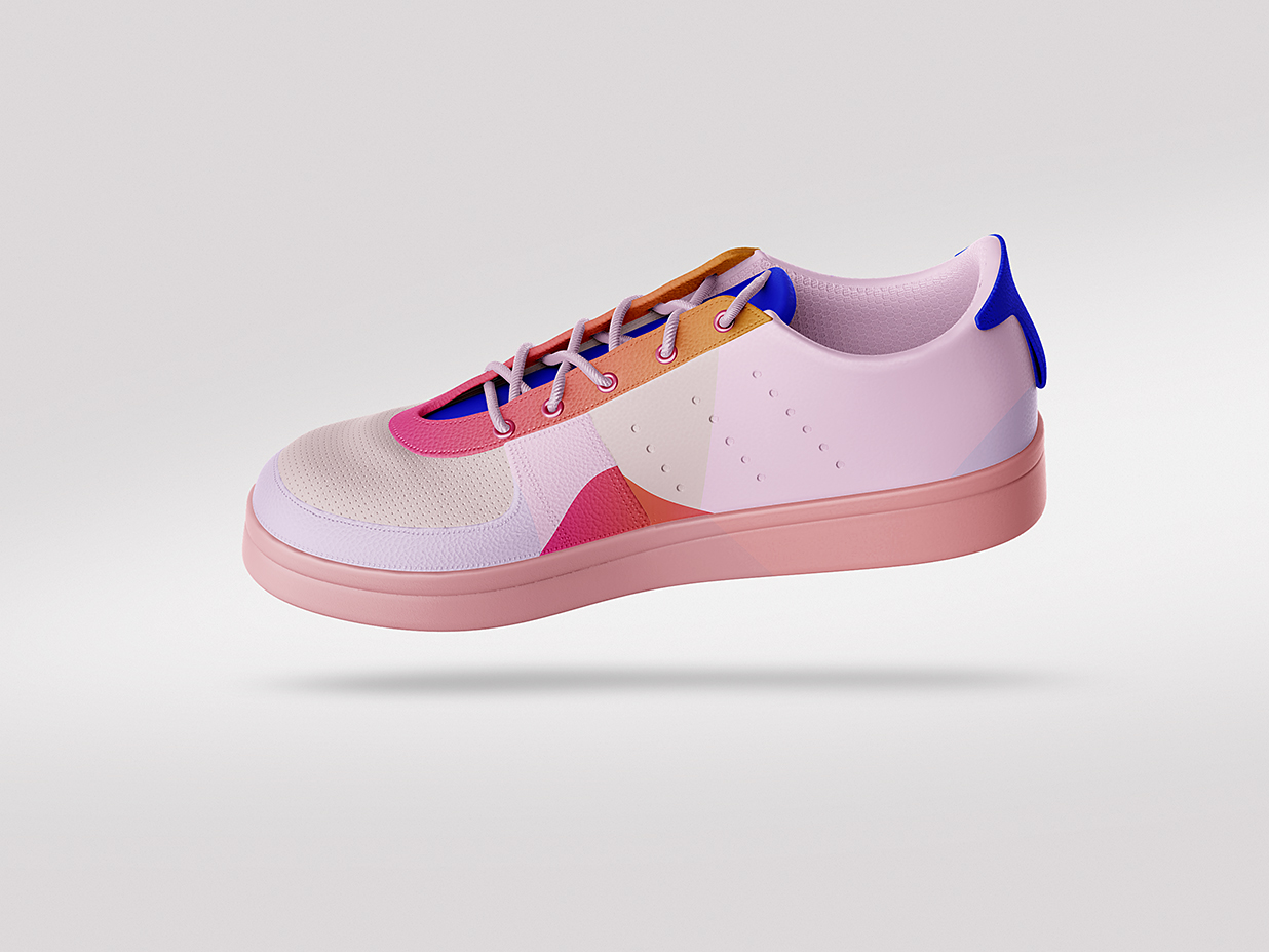 精致的低帮运动鞋样机mockup3组插图1