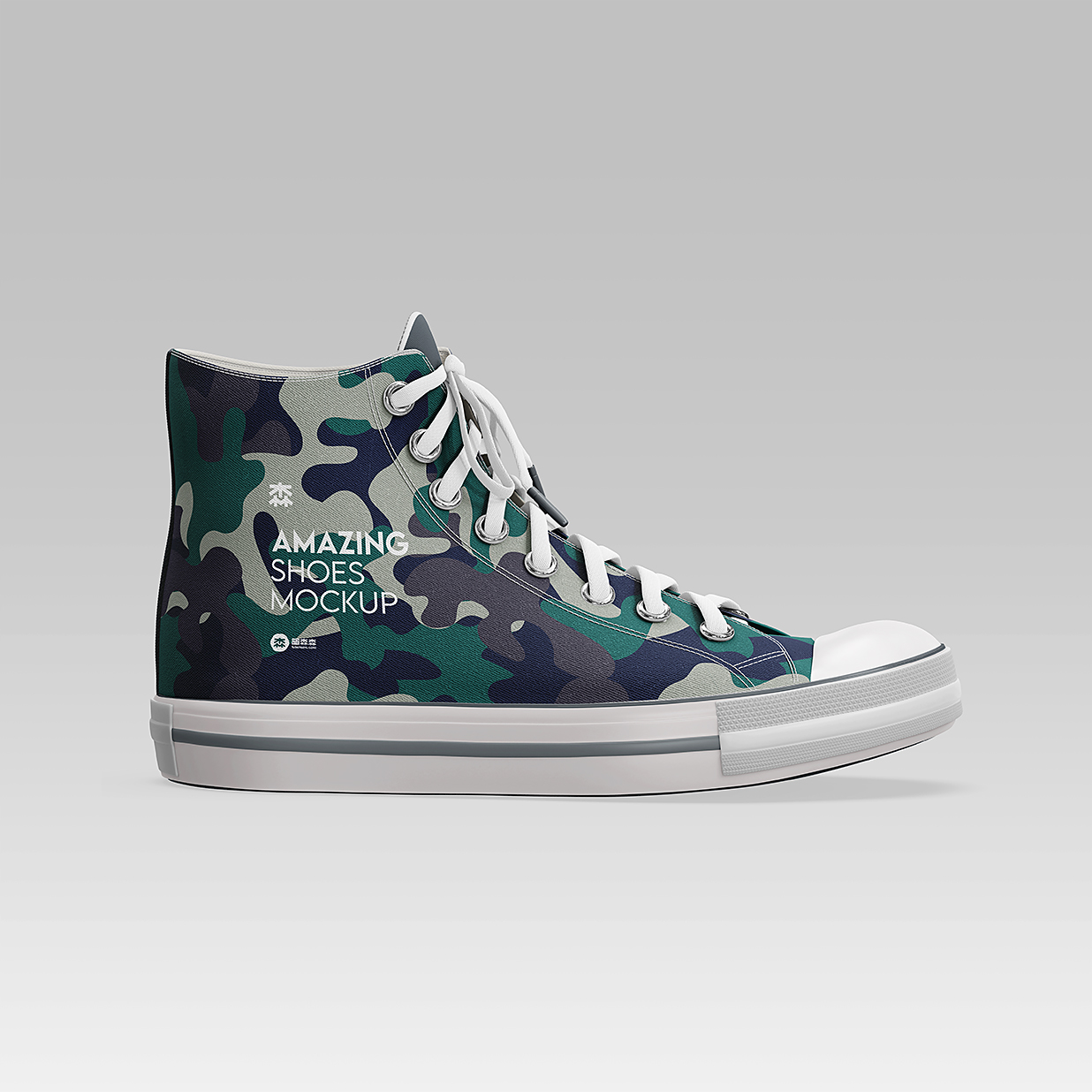 高帮帆布鞋鞋子样机mockup3组插图1