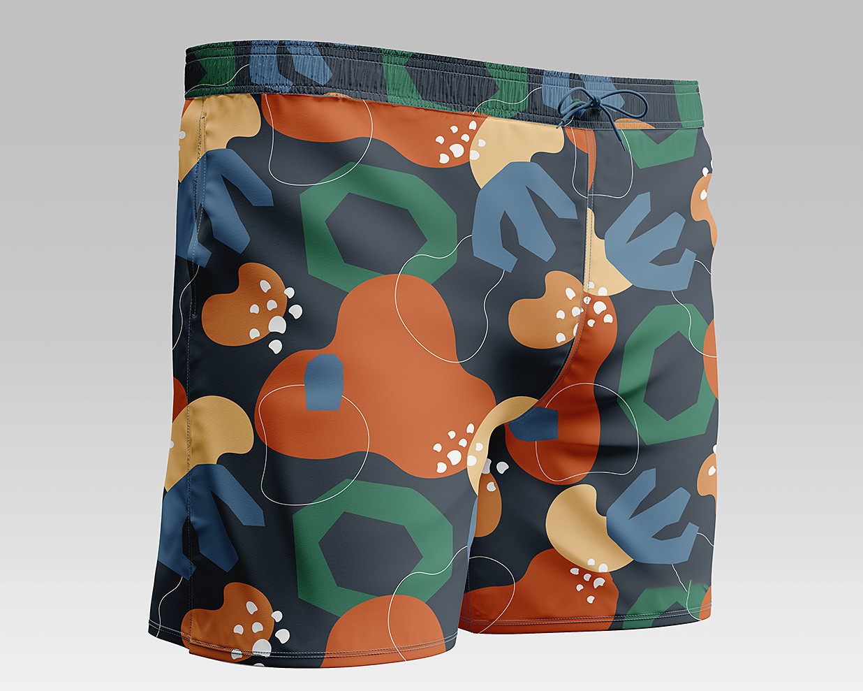 男式泳裤短裤样机mockup3组插图1