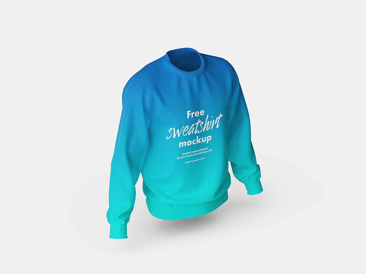 圆领长袖卫衣运动衫样机mockup2组插图1 圆领长袖卫衣运动衫样机mockup2组插图1