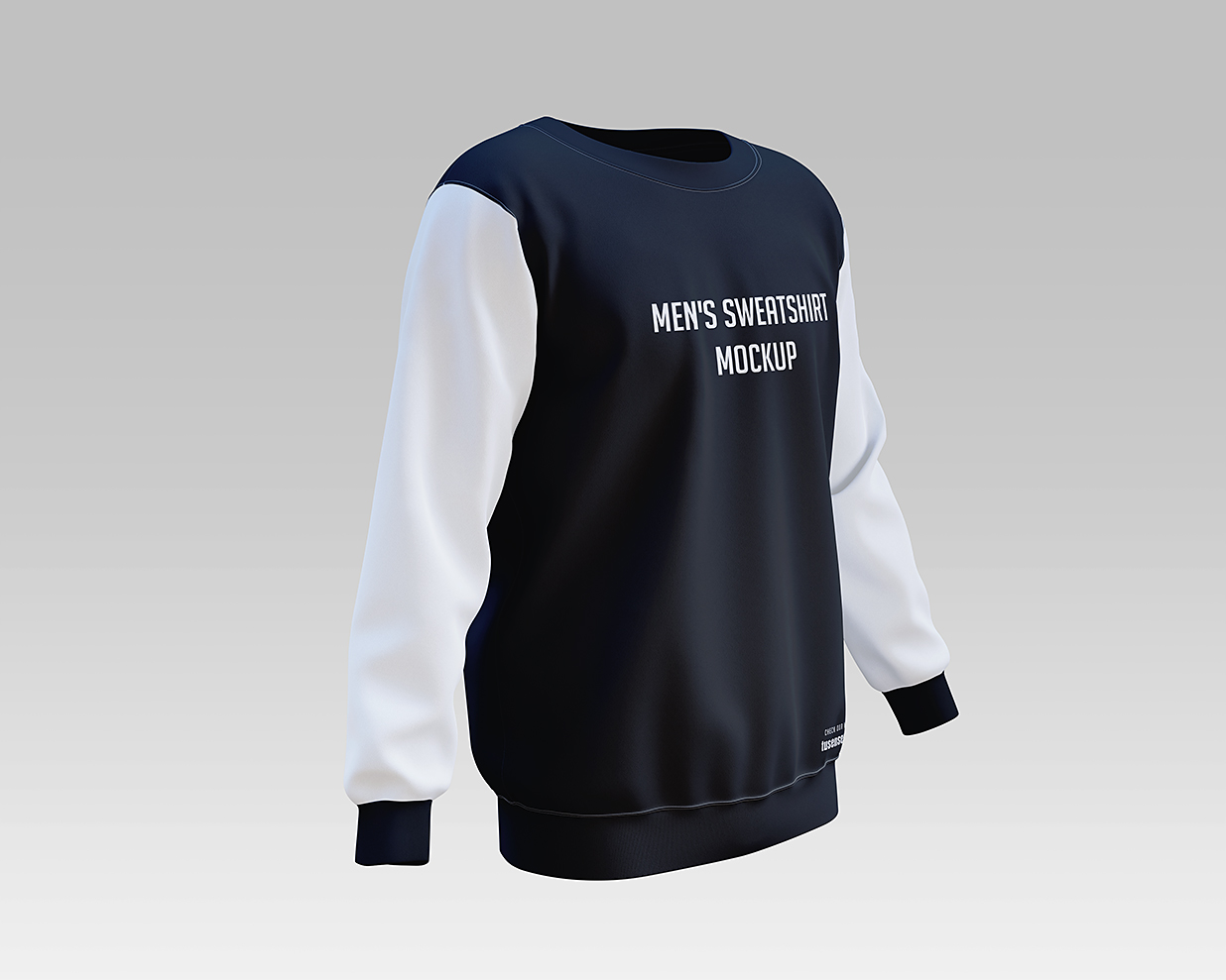 圆领长袖卫衣运动衫样机mockup3组插图1