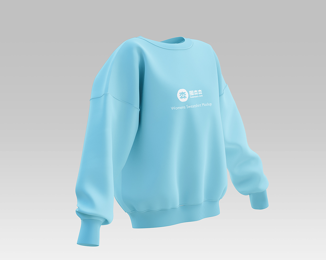 精致的圆领长袖卫衣运动衫样机mockup3组插图1
