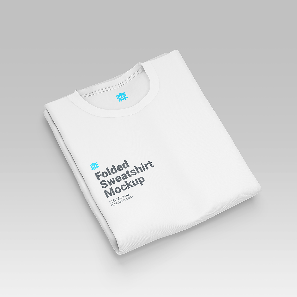 折叠的圆领卫衣样机mockup3组插图1