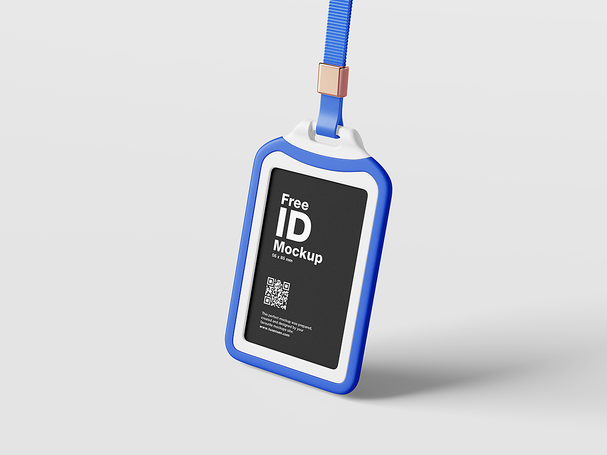 高质感竖版工牌工作证胸牌样机mockup4组插图1