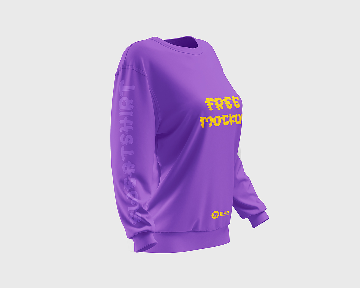 圆领长袖卫衣样机mockup3组插图1