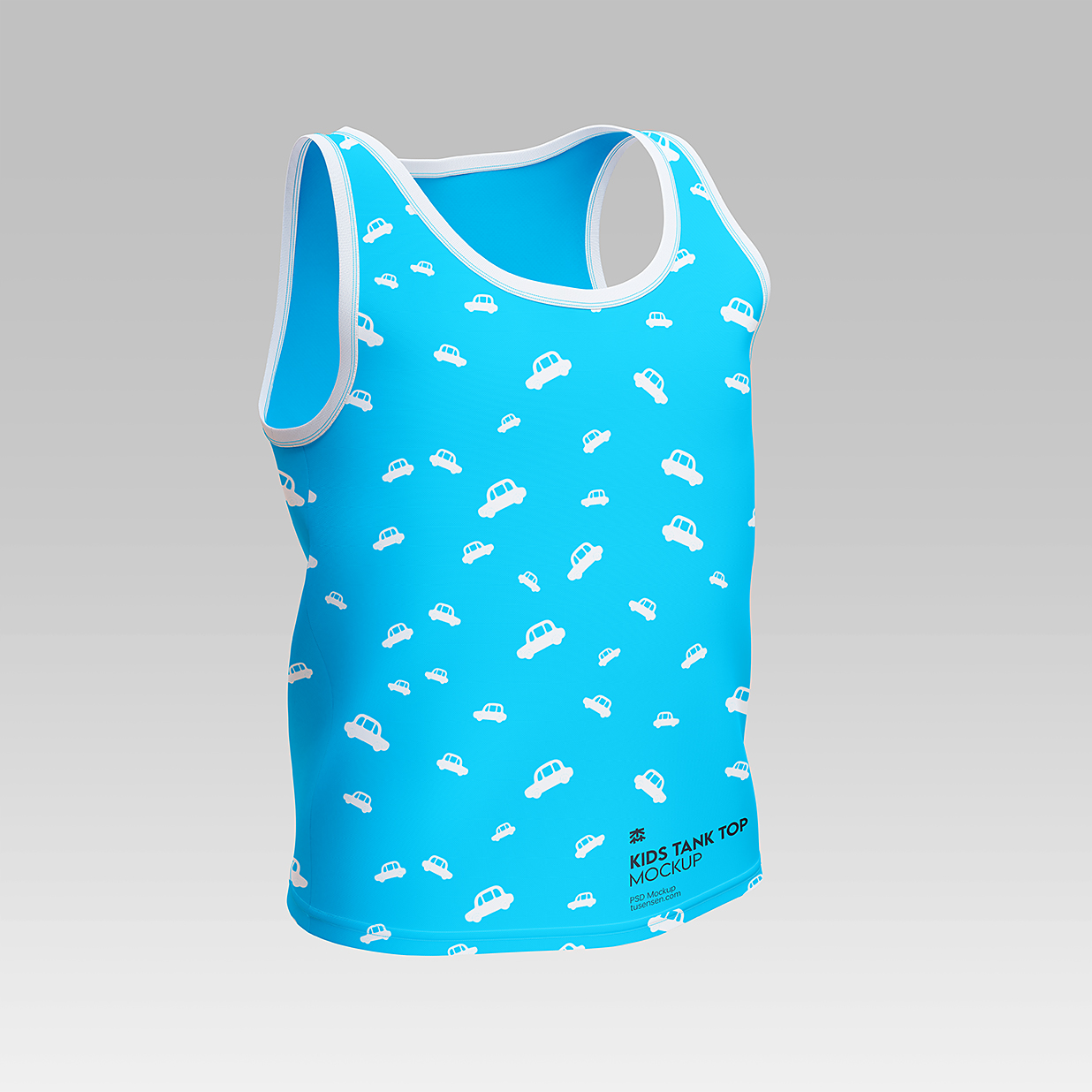 儿童运动背心样机mockup3组插图1