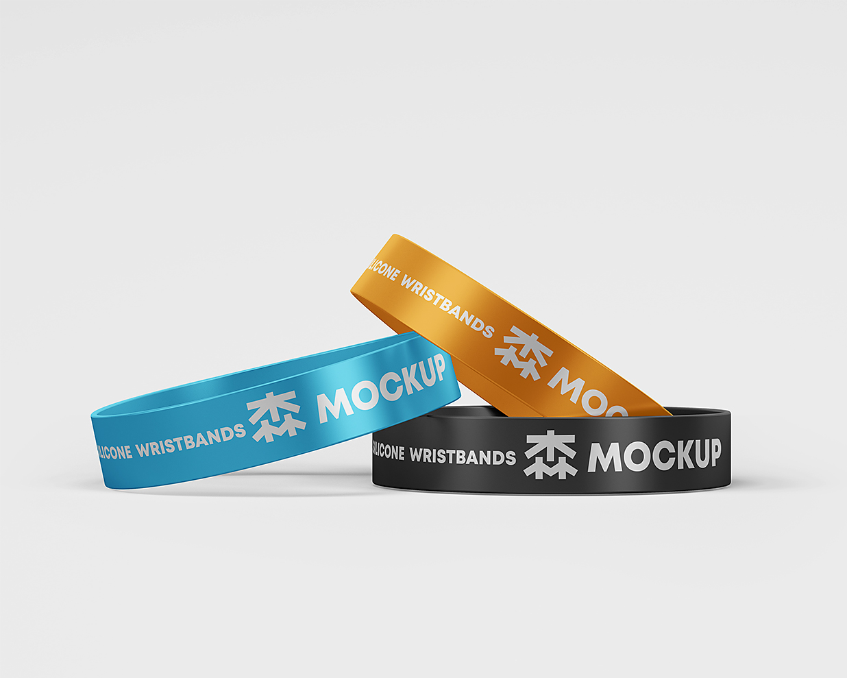 硅胶手环腕带样机mockup3组插图1