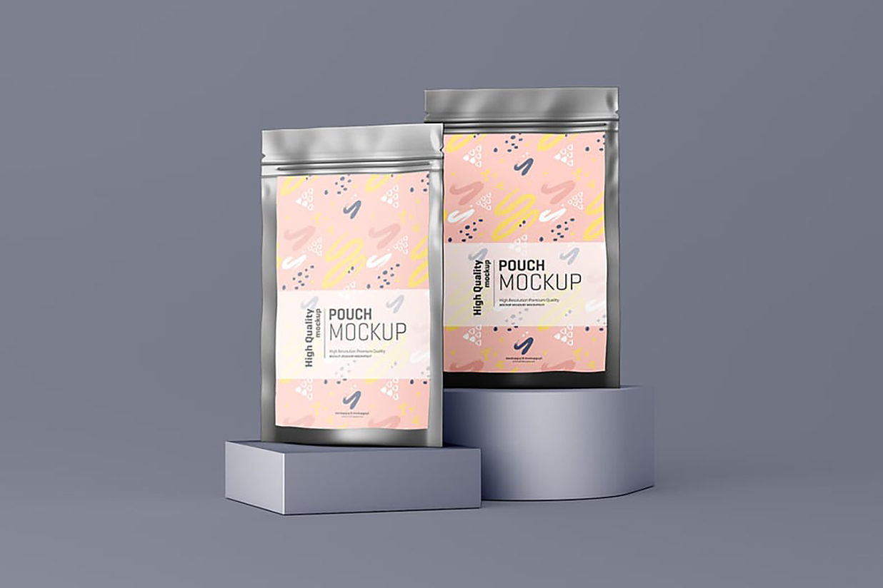 自立袋自封袋包装样机mockup3组插图1