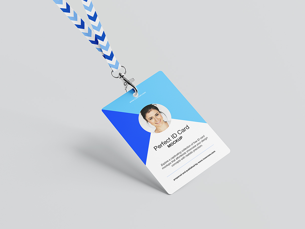 简易塑料竖版工牌工作证胸牌样机mockup4组插图2