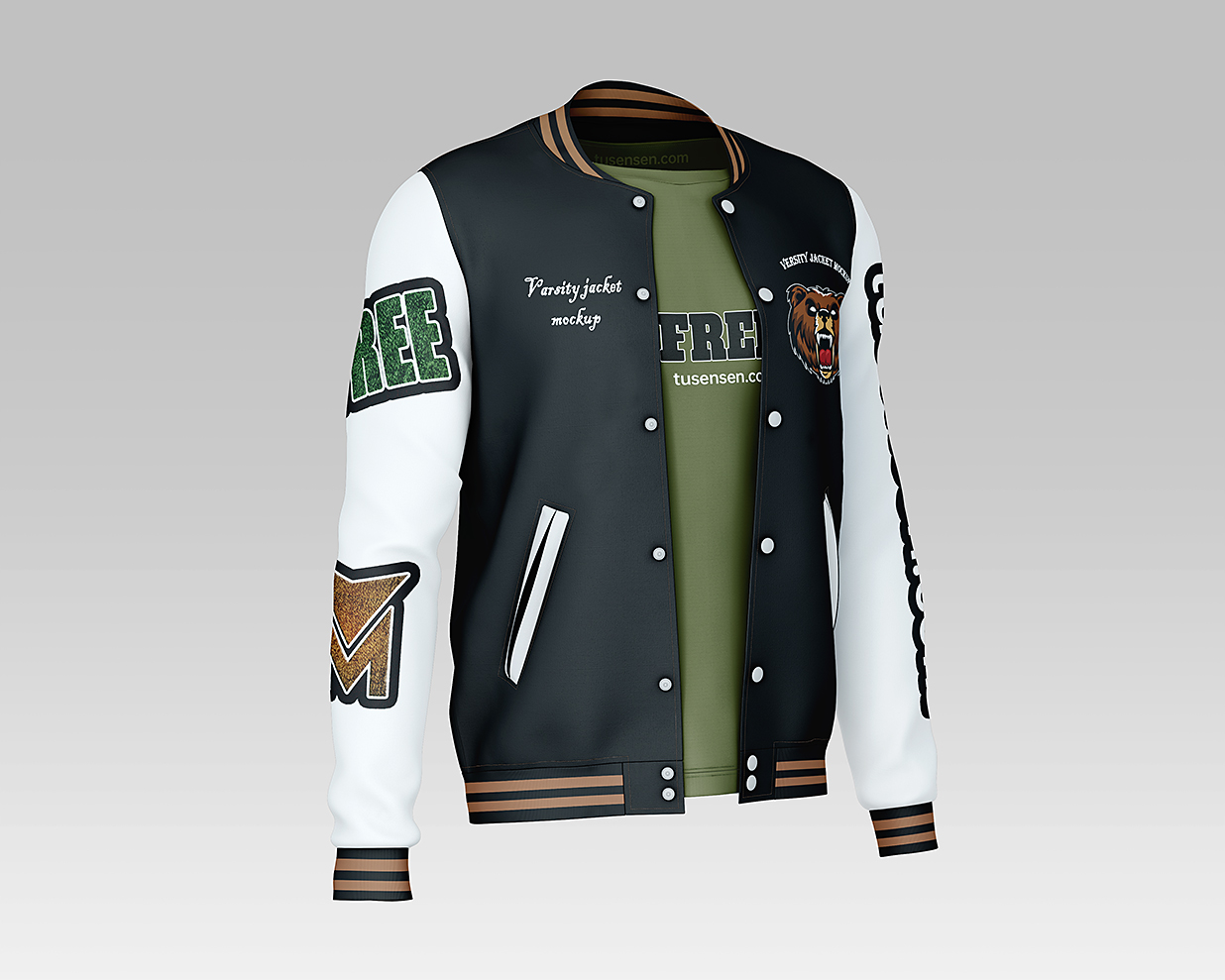 棒球服夹克外套样机mockup3组插图2 棒球服夹克外套样机mockup3组插图2
