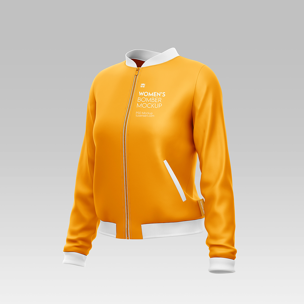 女生带拉链的外套夹克样机mockup3组插图2