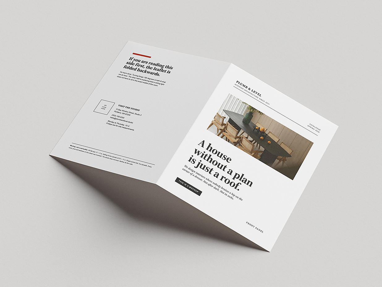 折页双折页样机mockup5组插图2