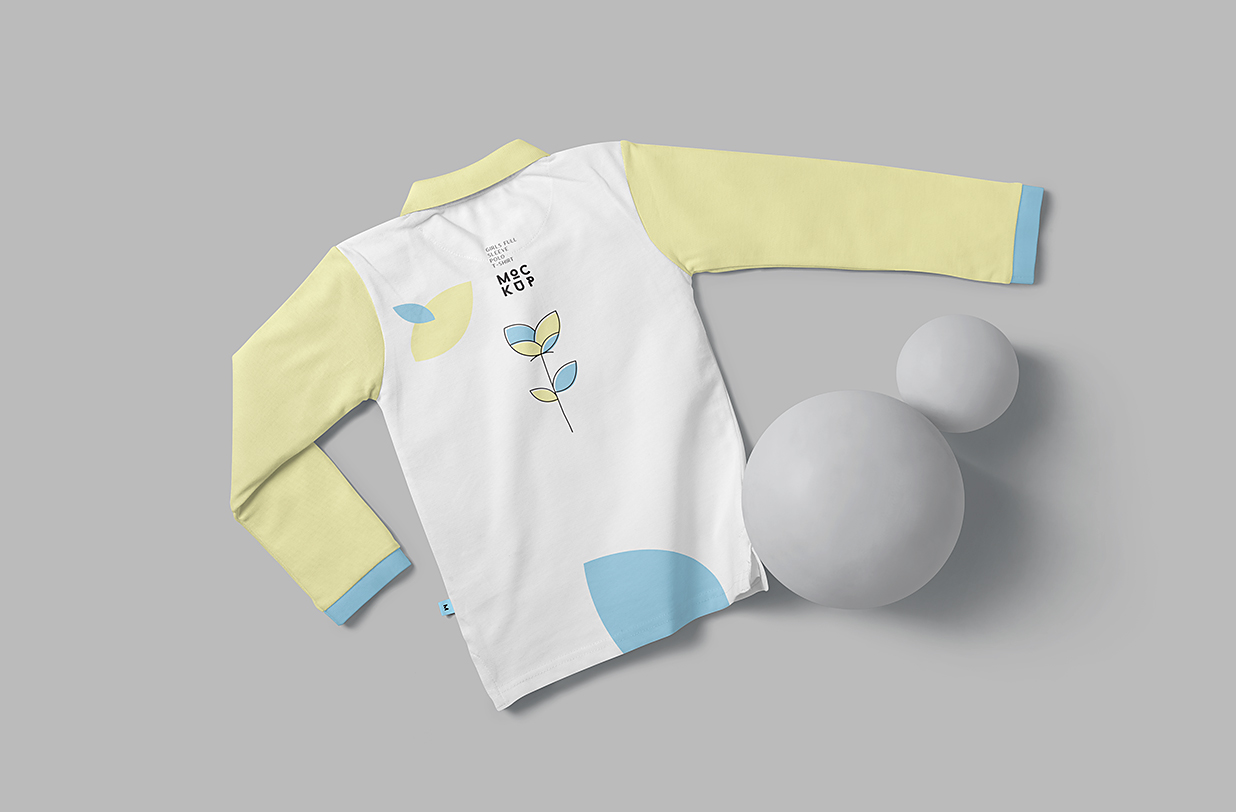 长袖马球衫polo衫服装样机mockup4组插图2