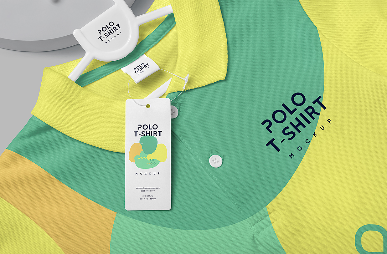 短袖马球衫polo衫服装样机mockup4组插图2