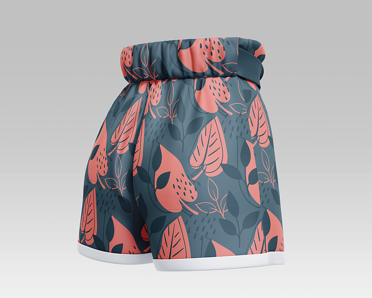 高腰印花女生短裤裤子样机mockup3组插图2 高腰印花女生短裤裤子样机mockup3组插图2